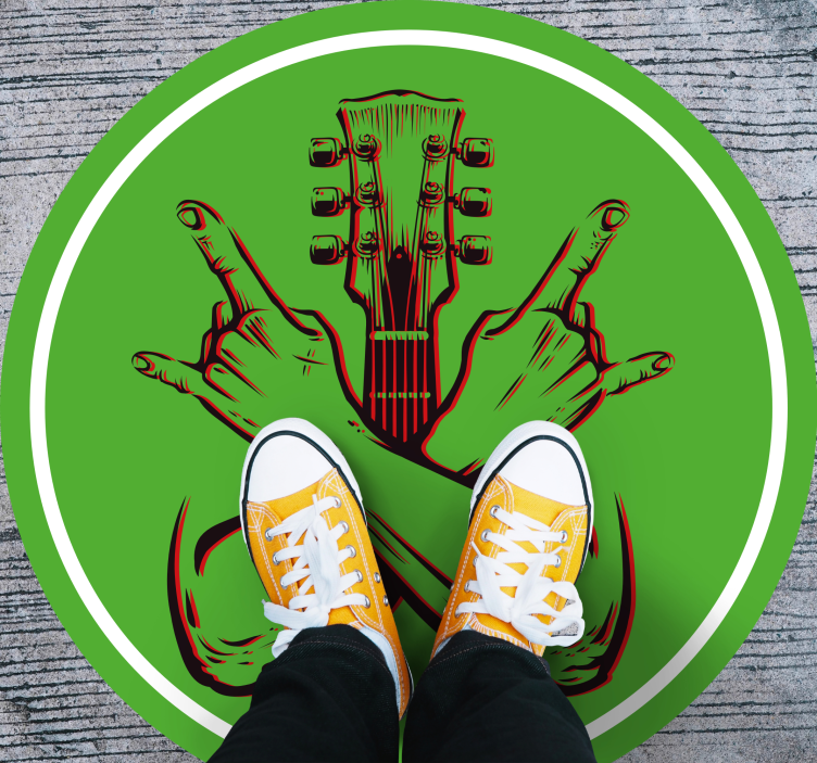 Konstverk med gungande gester Vinylmatta Cirkulär - Tenstickers