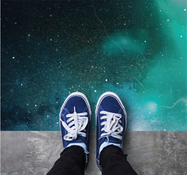 Kosmisk galaxnyans Vinylmatta Stjärnor - Tenstickers