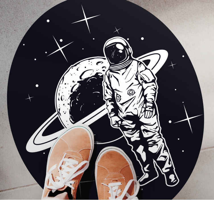 Kosmonaut i kosmos Vinylmatta Stjärnor - Tenstickers