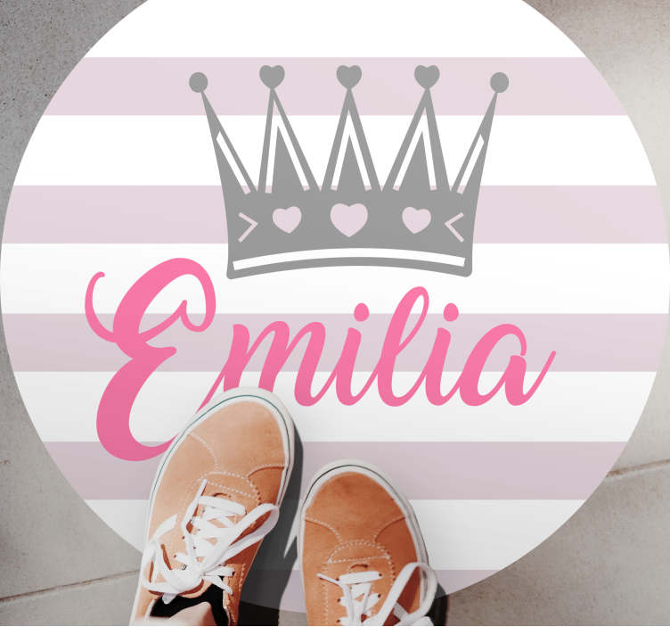 Krona och ränder Vinylmatta namn - Tenstickers