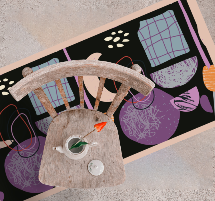 Nattgeometriska element Vinylmatta modern - Tenstickers