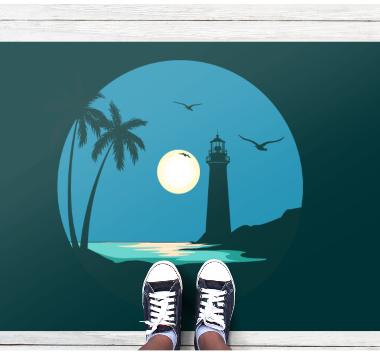 Kustnära fyrscen Vinylmatta natur - Tenstickers