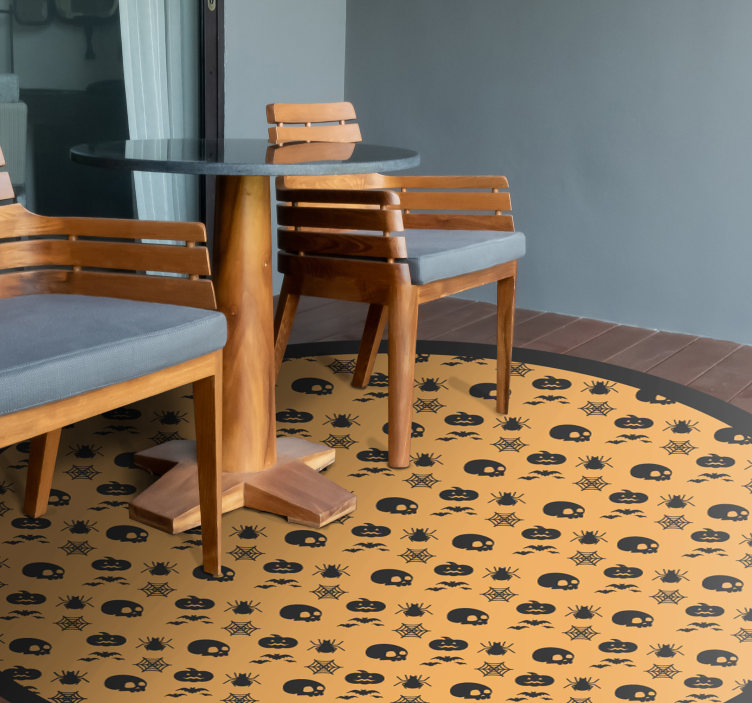 Läskigt cirkulärt mönster Vinylmatta Halloween - Tenstickers