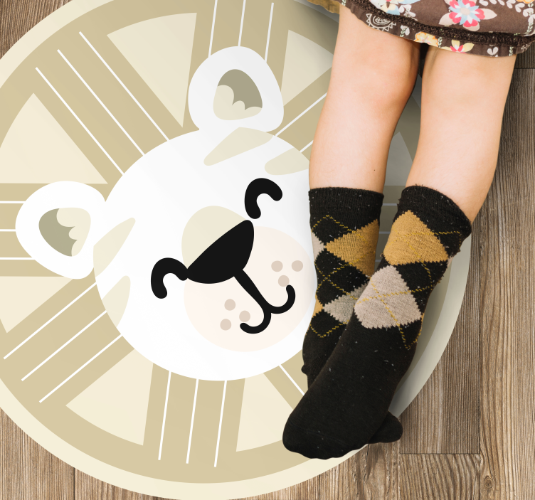 Leende lejon grafik Vinylmatta daghem - Tenstickers