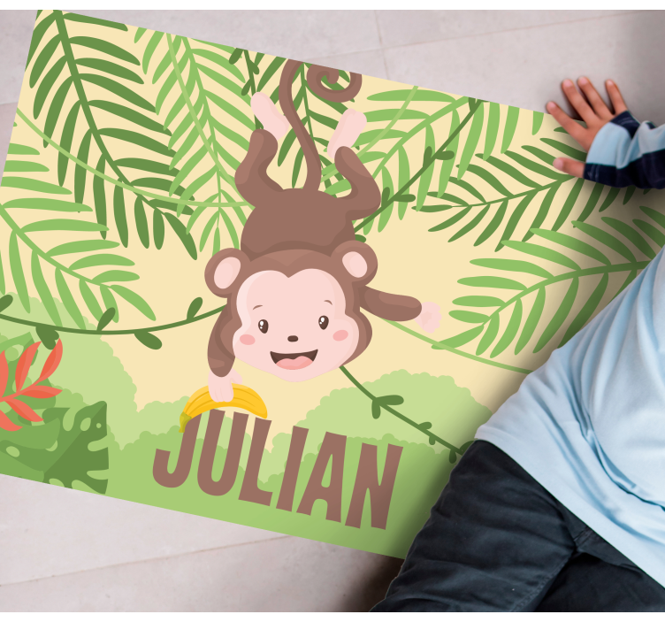 Lekfull apa-tema Vinylmatta namn - Tenstickers