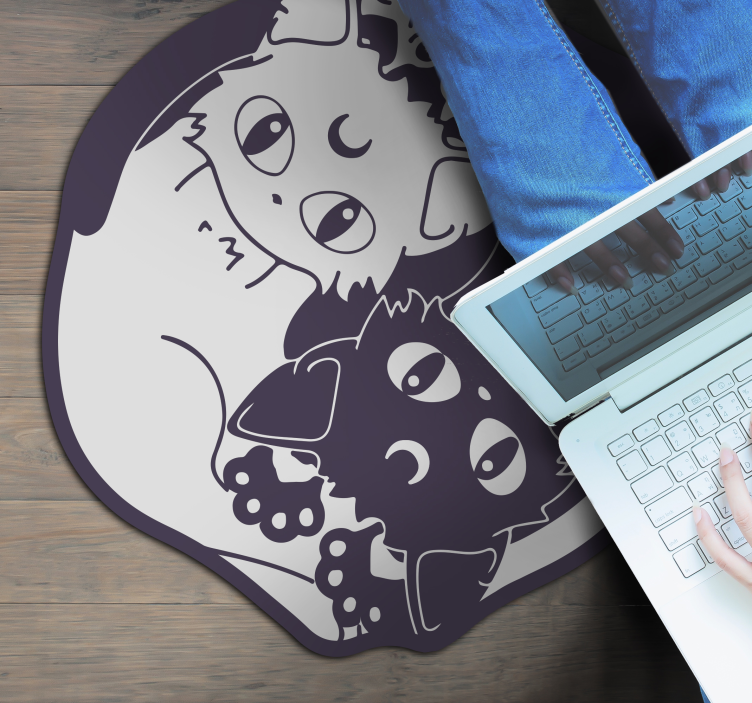 Lekfull kattduo Vinylmatta Barn - Tenstickers