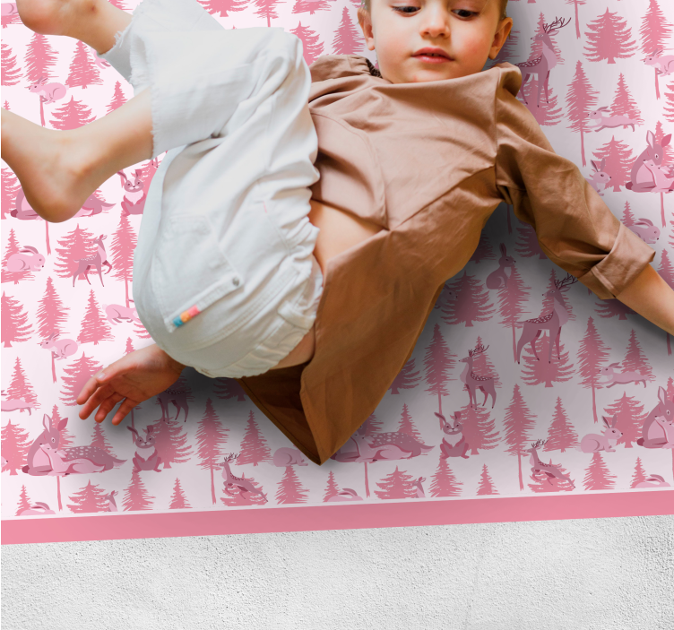 Lekfull skogsmiljö Vinylmatta daghem - Tenstickers