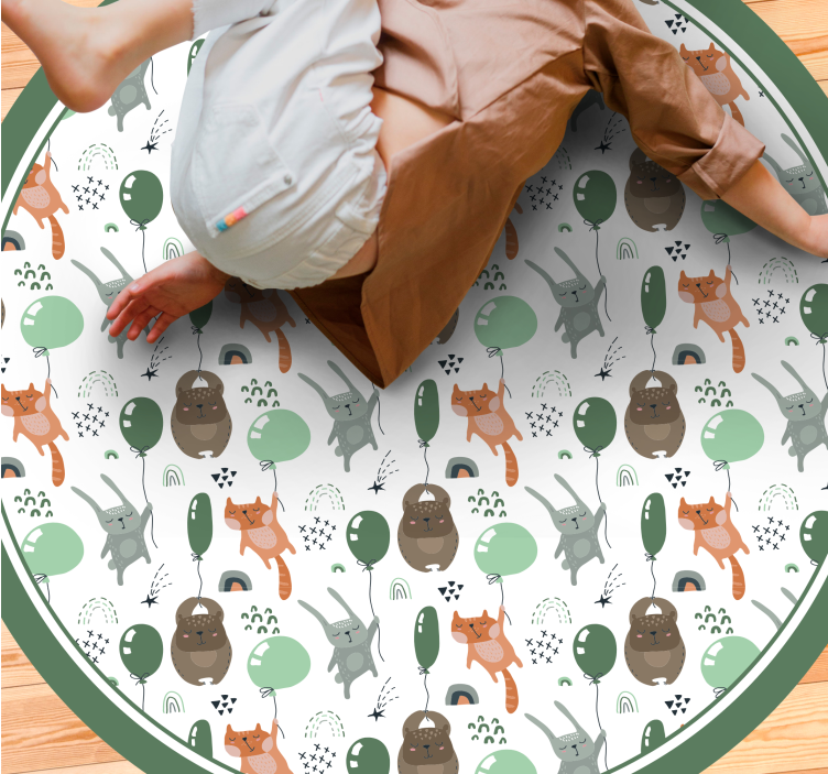 Lekfulla djurballonger Vinylmatta Barn - Tenstickers