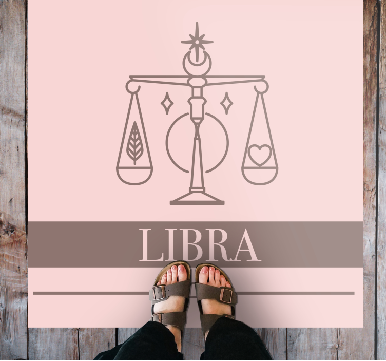 Libra rosa kort stjärntecken design matta - Tenstickers