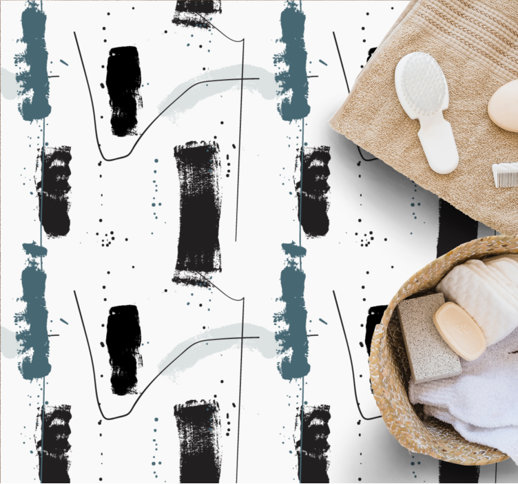 Linjära abstrakta former Vinylmatta minimalistisk - Tenstickers