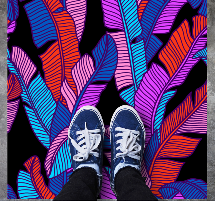 Livfulla bladmönster Vinylmatta blommor och växter - Tenstickers