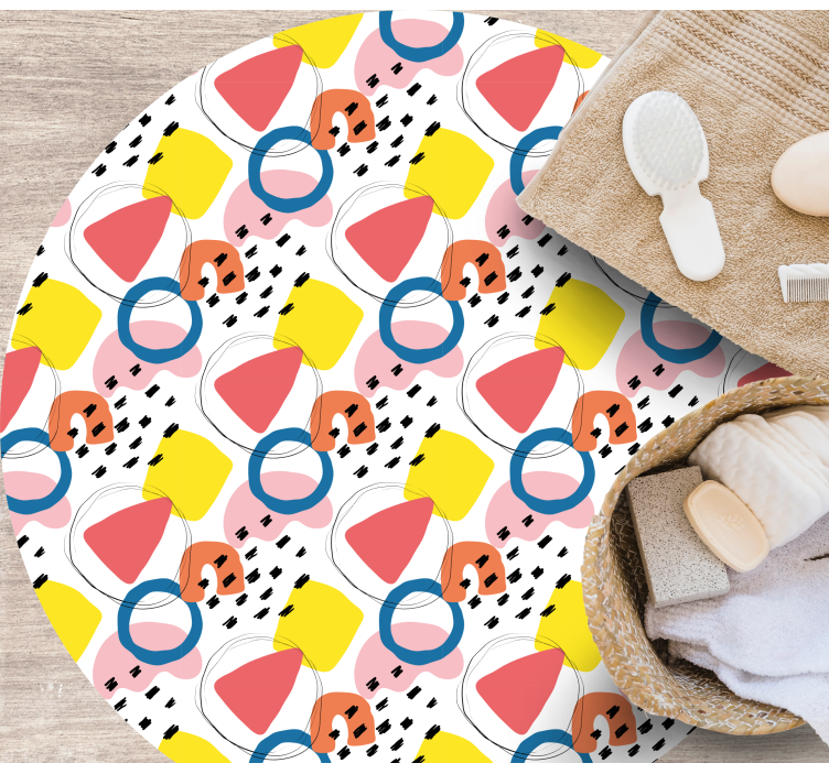 Livfulla formarrangemang Vinylmatta minimalistisk - Tenstickers