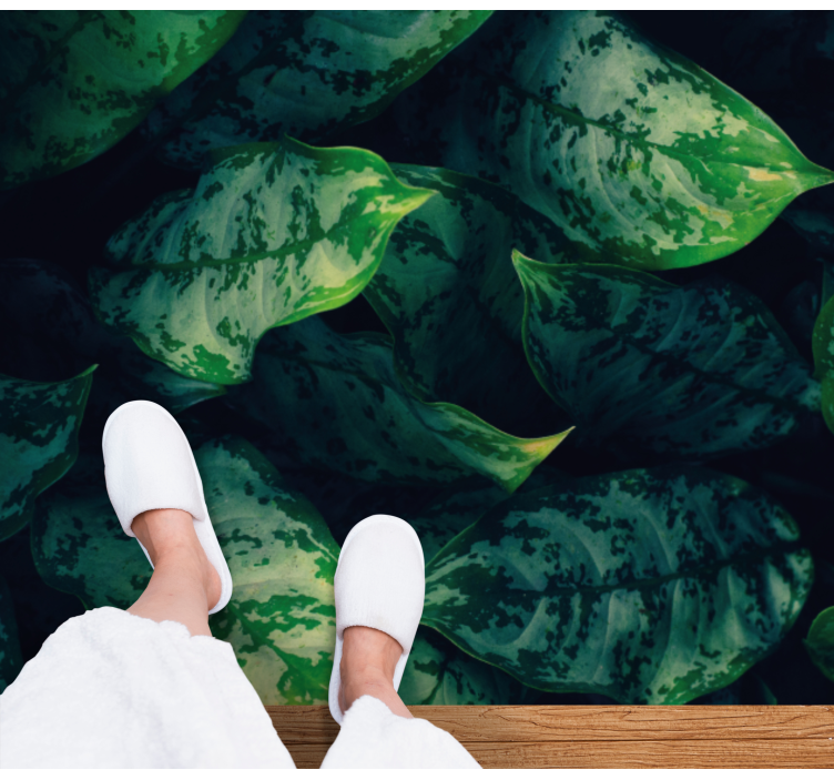 Livfulla gröna blad Vinylmatta natur - Tenstickers