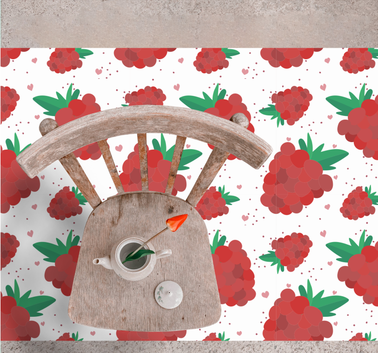 Livfullt bärmönster Vinylmatta blommor och växter - Tenstickers