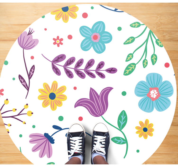 Livlig blommig inspiration Vinylmatta blommor och växter - Tenstickers