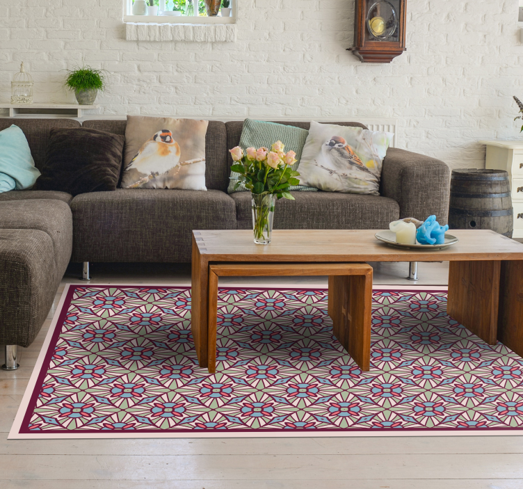 Livlig komposition Vinylmatta Vardagsrum - Tenstickers