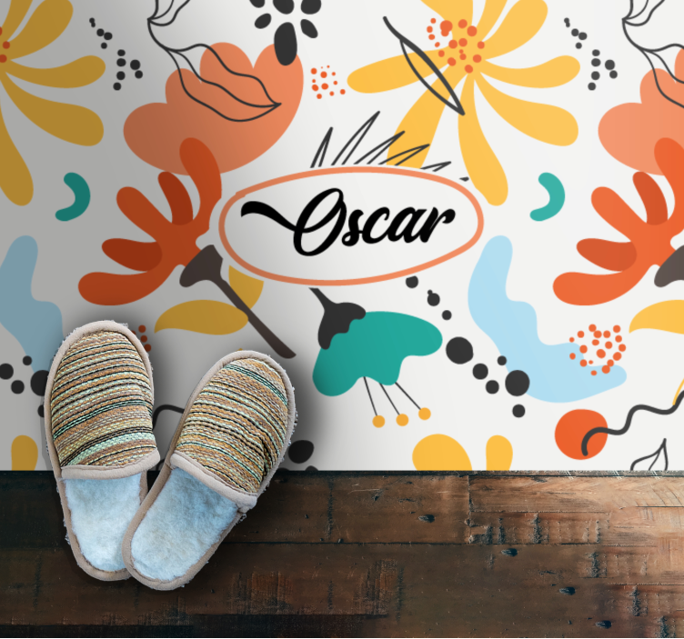 Anpassade abstrakta blommor Vinylmatta sovrum - Tenstickers