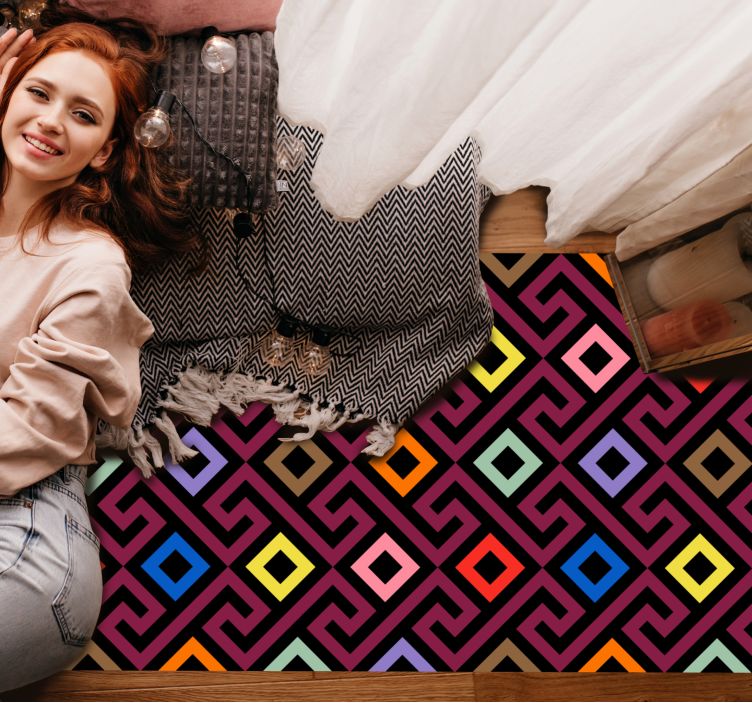 Livlig stil Vinylmatta geometrisk - Tenstickers