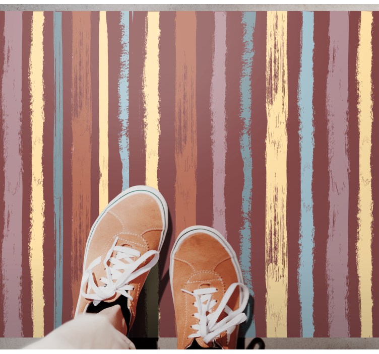 Handmålad tygeffekt Vinlymatta randiga - Tenstickers