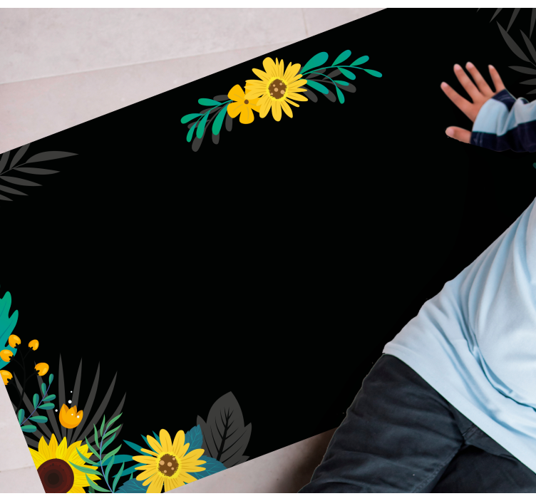 Ljus blommig uppvisning Vinylmatta blommor och växter - Tenstickers