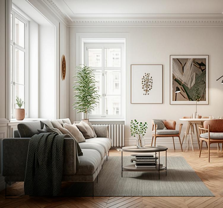 Ljusbrun lin textur matta - Tenstickers