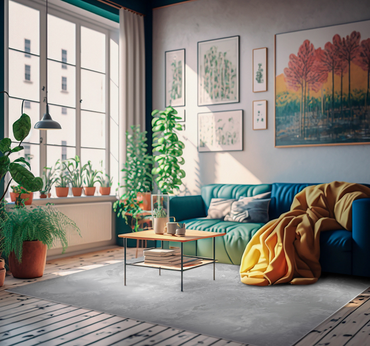 Ljusgrå betongsten vinylmatta - Tenstickers