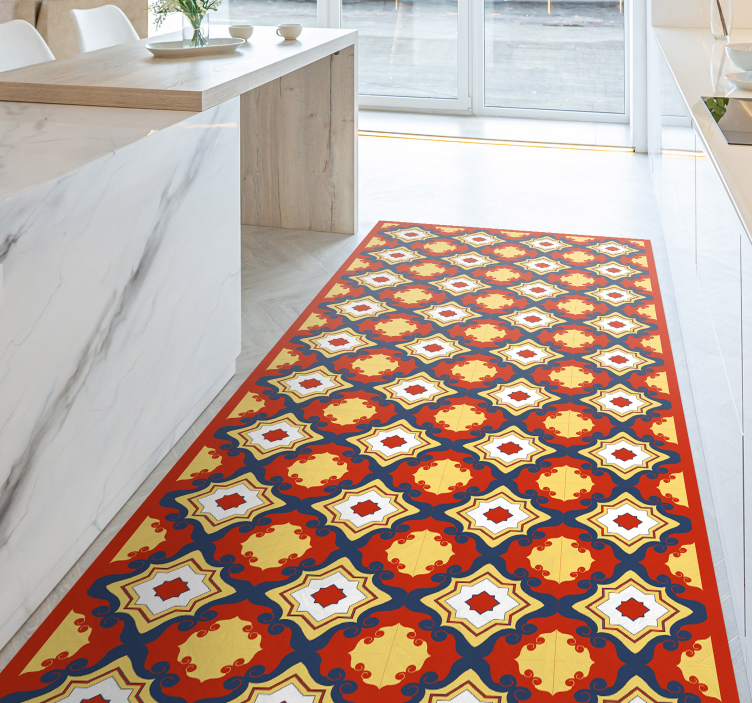 Ljusröd kakel vinylmatta - Tenstickers