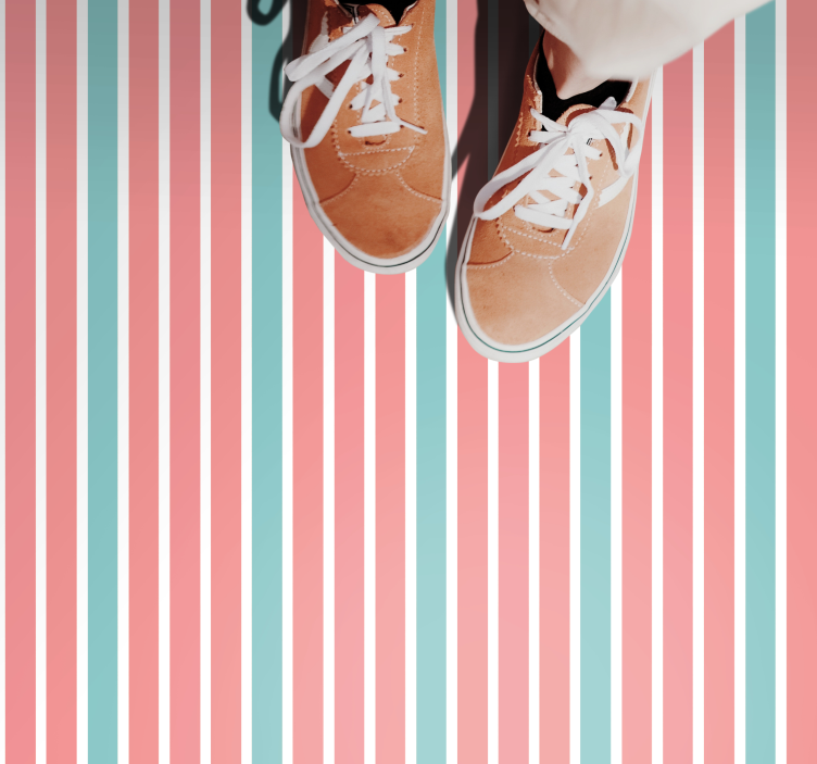 Ljust randigt tryck Vinlymatta randiga - Tenstickers