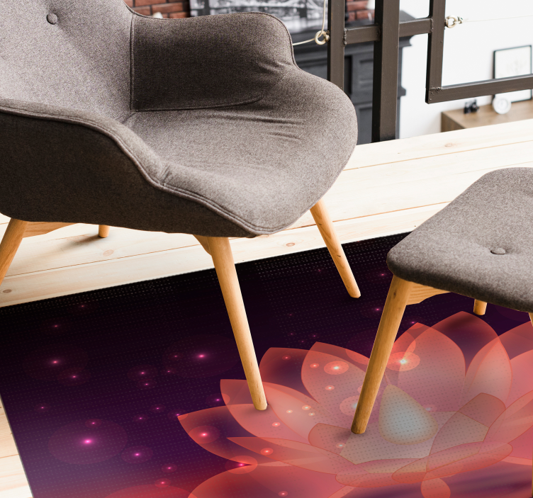 Lotus gnistrande blommig vinylmatta - Tenstickers