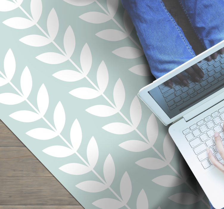 Lövgrönt mönster Vinylmatta natur - Tenstickers