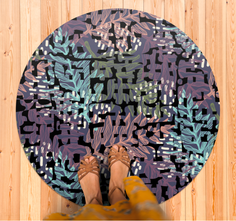 Lövrika botaniska element Vinylmatta blommor och växter - Tenstickers