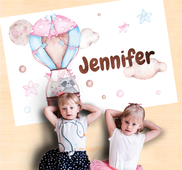 Luftballongflygning Vinylmatta namn - Tenstickers