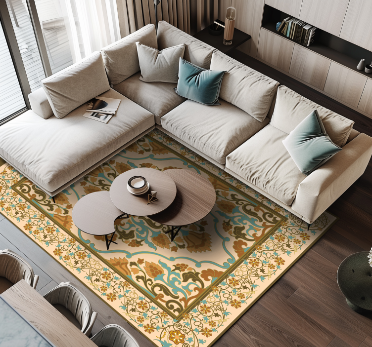 Mandala beige design Vinylmatta Matsal - Tenstickers