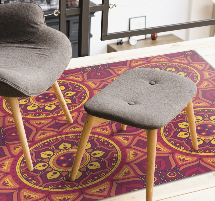 Mandala inspirerad symmetri Vinylmatta Mandala - Tenstickers