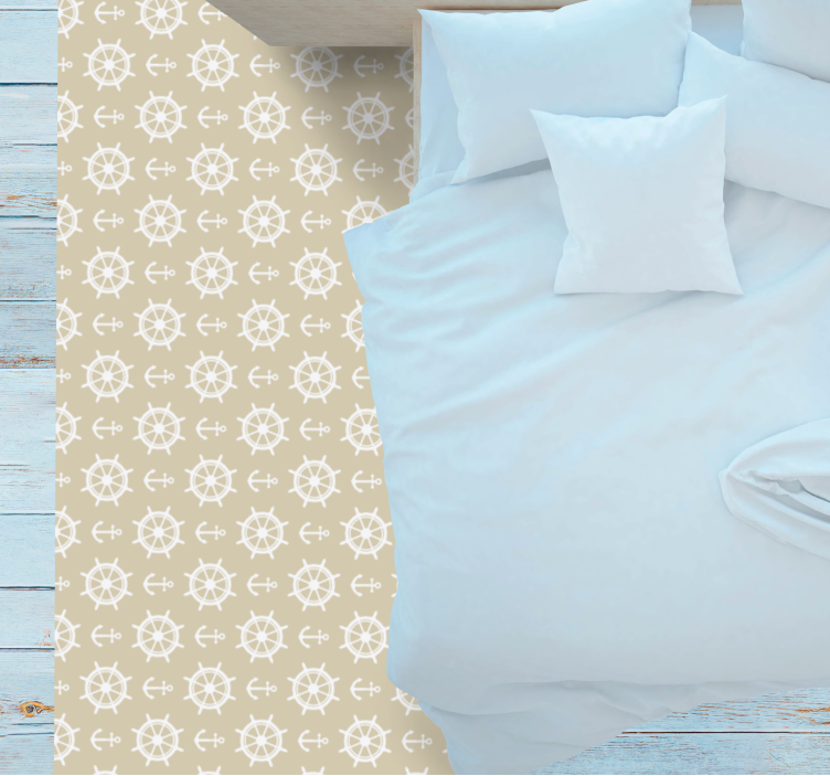 Maritimt kompassmotiv Vinylmatta Vardagsrum - Tenstickers