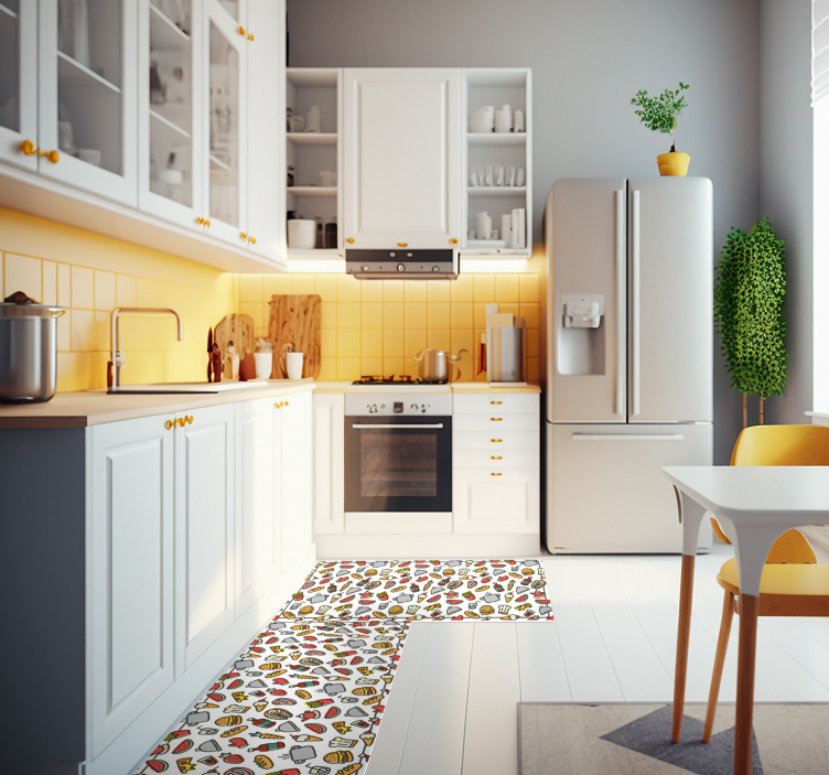 Mat ikoner mönster modern matta - Tenstickers