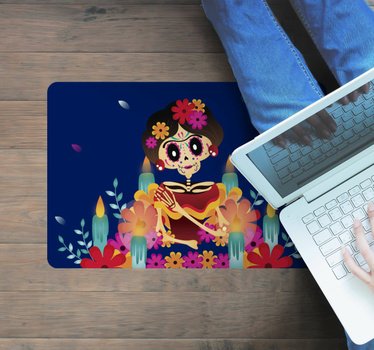 Mexikansk stil kvinnliga halloween mattor - Tenstickers