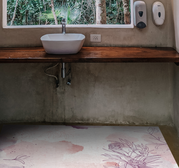 Mild blomaccent Vinylmatta blommor och växter - Tenstickers