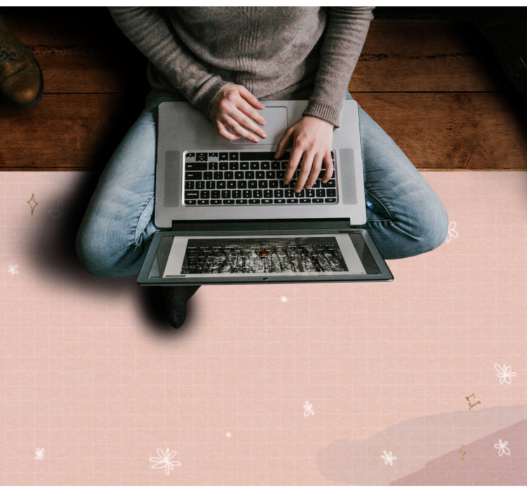 Minimalistisk beige design Vinylmatta Stjärnor - Tenstickers