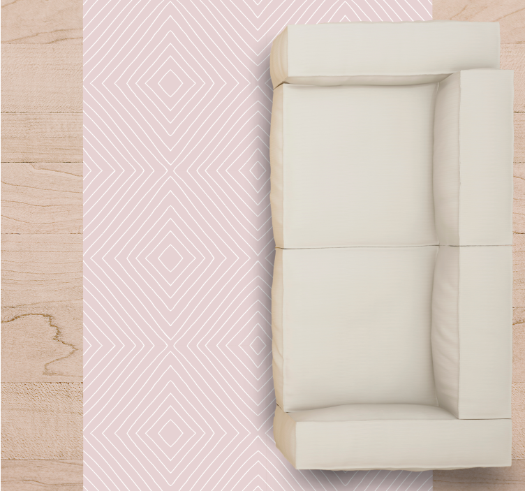 Minimalistiska rosa kvadratiska geometriska mattor - Tenstickers