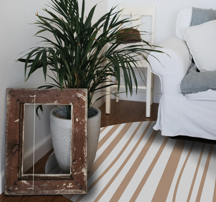 Mjuk randig elegans Vinylmatta Cirkulär - Tenstickers