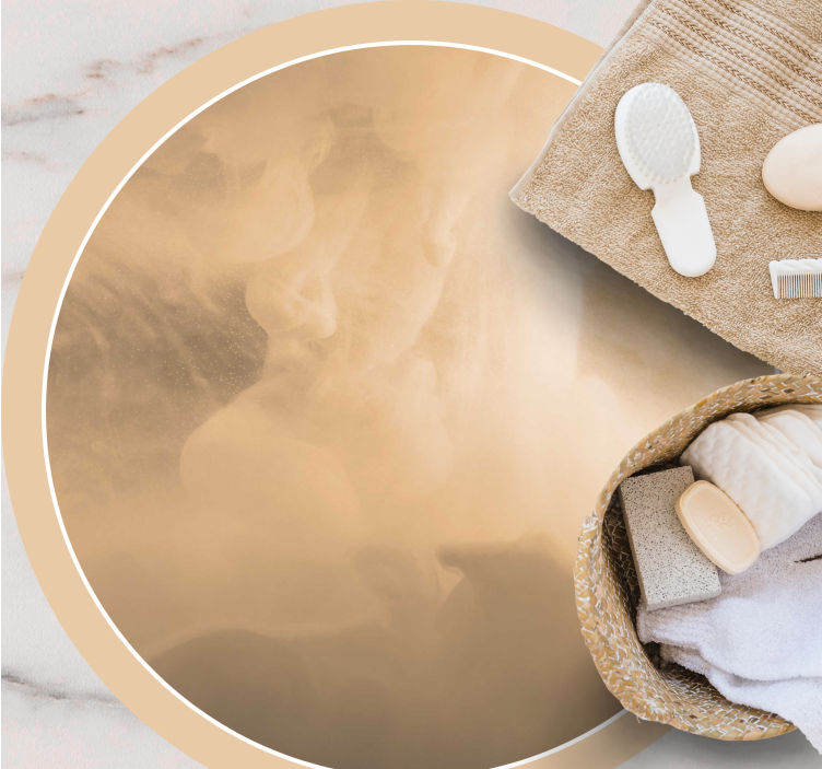 Mjuka krämvågor Vinylmatta badrum - Tenstickers