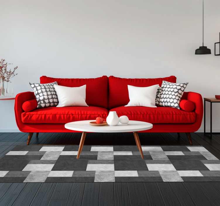 Modern torgdesign Vinylmatta svart - Tenstickers