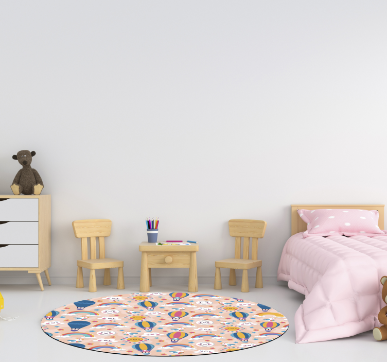 Förtrollande moln och regnbågar baby vinyl matta - Tenstickers