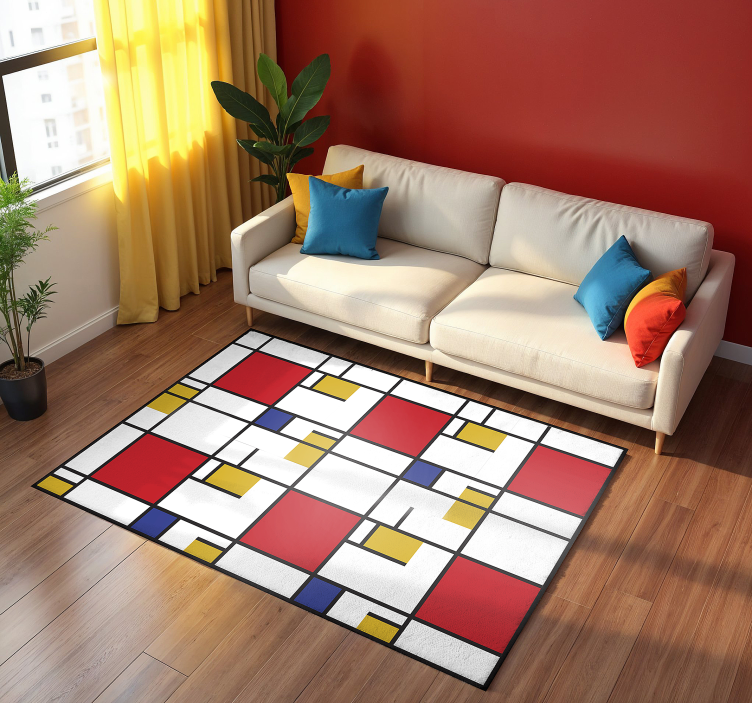 Mondrian konst geometriska mattor - Tenstickers