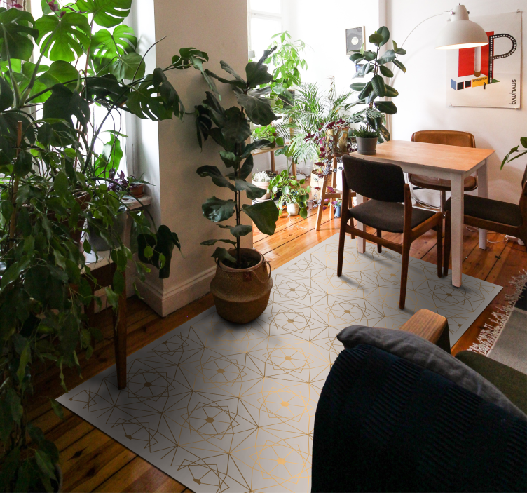 Mönster av linjer i abstrakt form vinylmatta  - Tenstickers