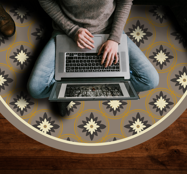 Mönstrad cirkel Vinylmatta Mosaik - Tenstickers