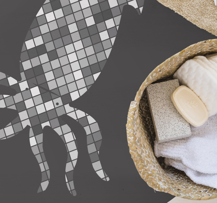 Mosaik bläckfisk siluett Vinylmatta kakeleffekt - Tenstickers