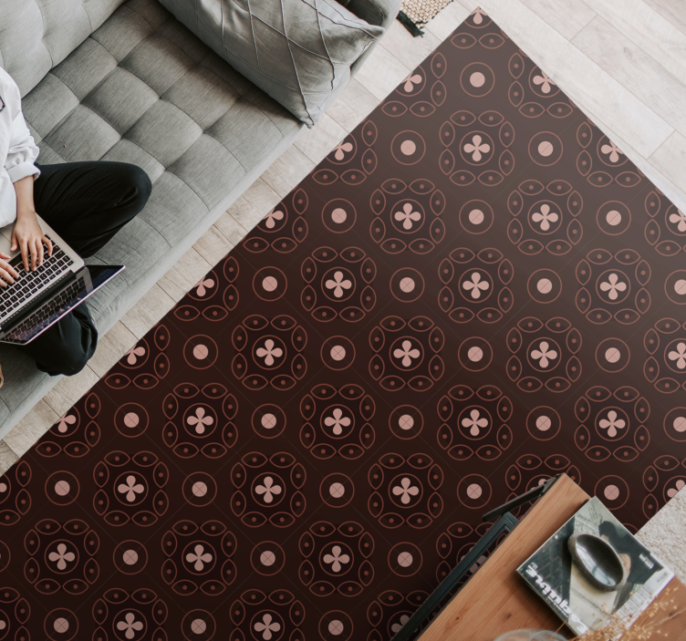 Mosaik cirkulära mönster Vinylmatta Mosaik - Tenstickers