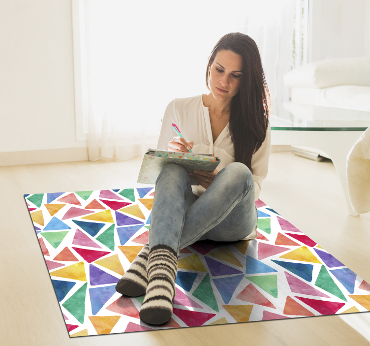 Mosaik trianglar pastell vinyl matta - Tenstickers